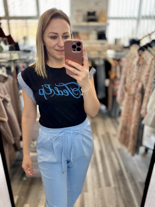 SHARON fodros ujjú felső